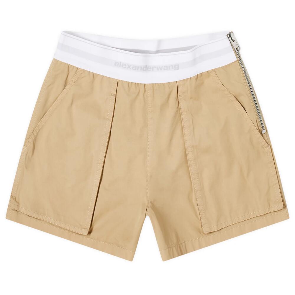 Alexander Wang Women's High Waisted Cargo Rave Shorts in Feather Cover