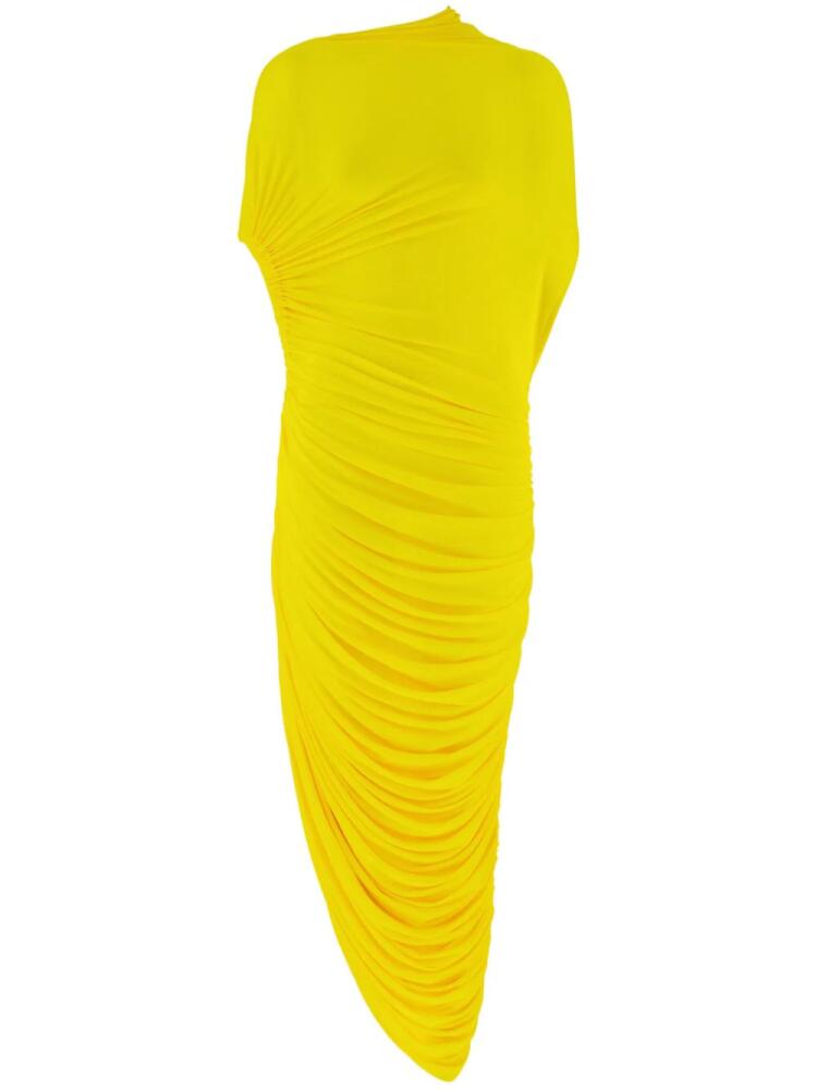 Ferragamo asymmetric draped midi dress - Yellow Cover