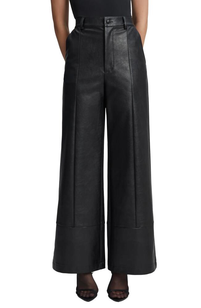 Bardot Marlowe Faux Leather Wide Leg Pants in Black Cover