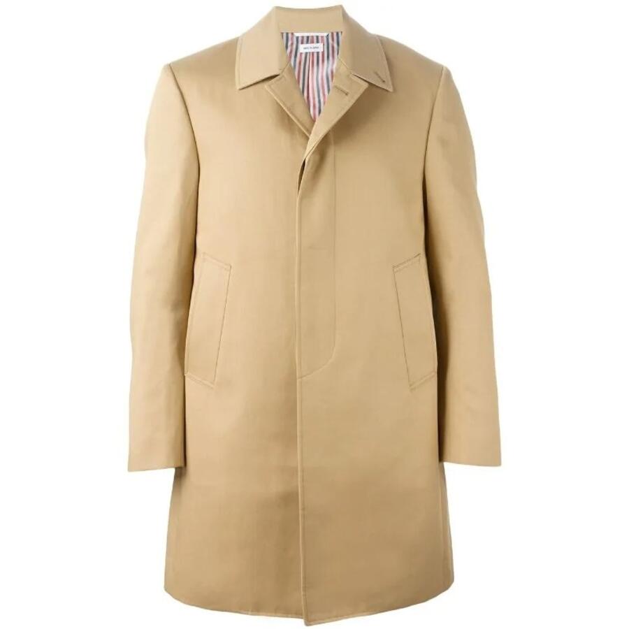 Thom Browne Mens Khaki Mackintosh Bal Collar Overcoat Cover