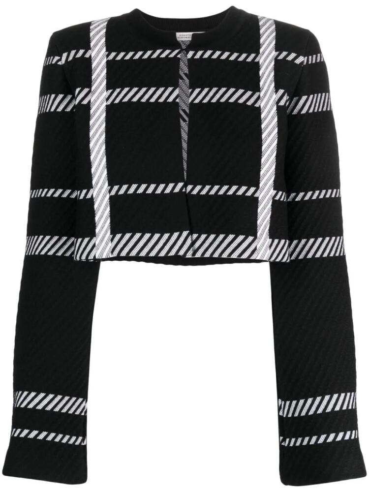 Dorothee Schumacher check-pattern round-neck cardigan - Black Cover