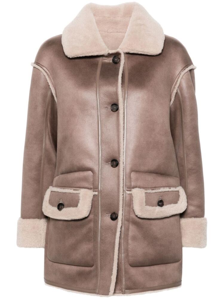 Urbancode faux-shearling trim coat - Brown Cover