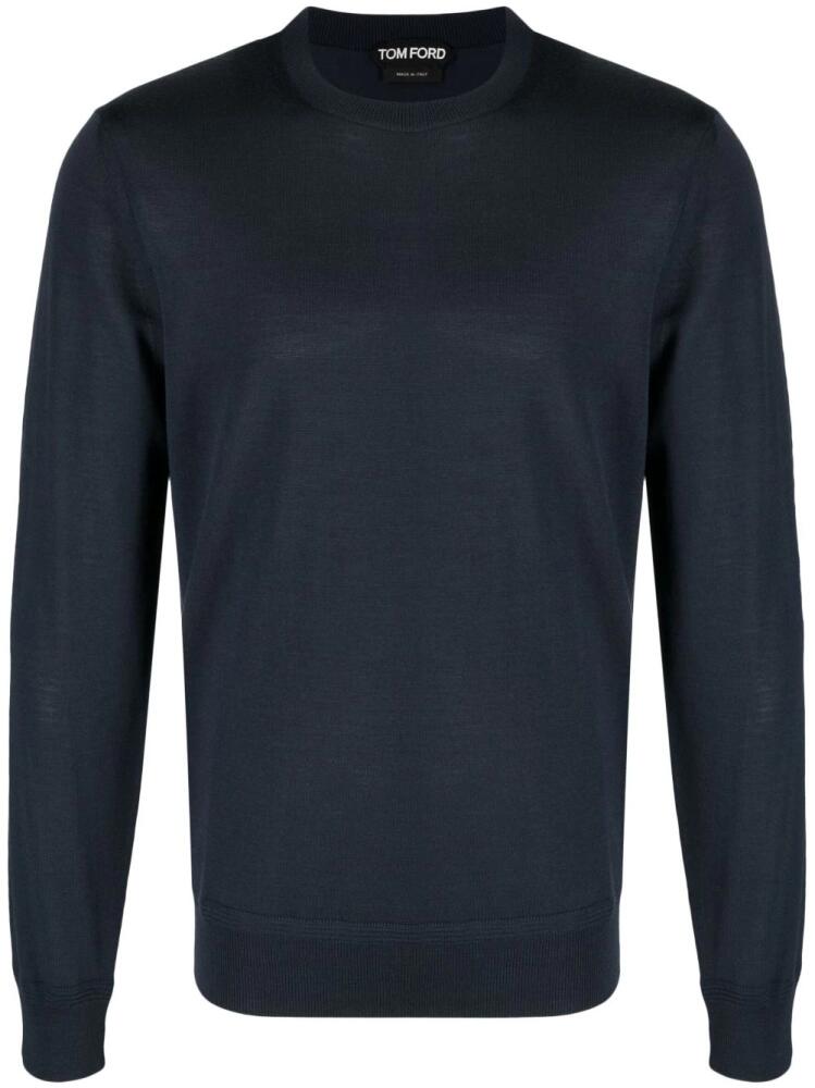 TOM FORD crew-neck wool jumper - Blue Cover