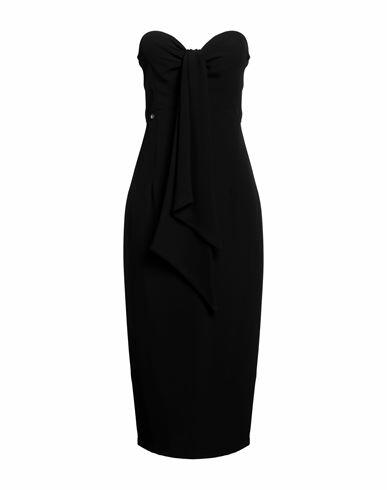 Kontatto Woman Midi dress Black Polyester, Elastane Cover