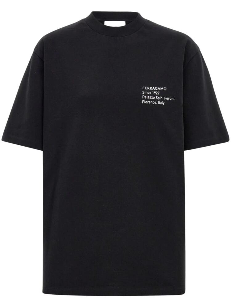 Ferragamo logo-print T-shirt - Black Cover