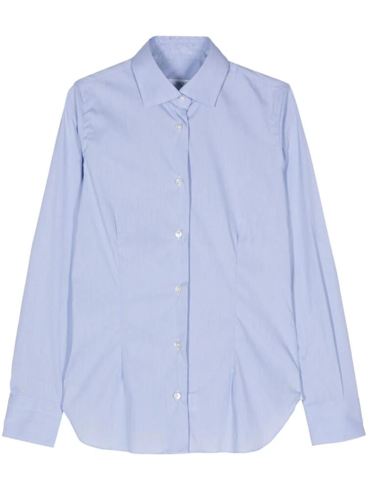 Barba mélange-effect shirt - Blue Cover