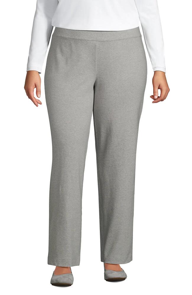 Lands' End Plus Size Starfish Mid Rise Straight Leg Pants in Gray Heather Cover