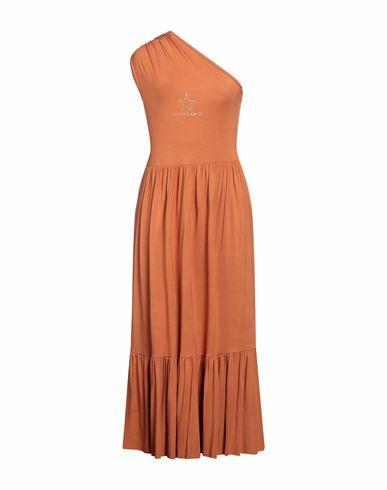 Mangano Woman Maxi dress Rust Cotton Cover