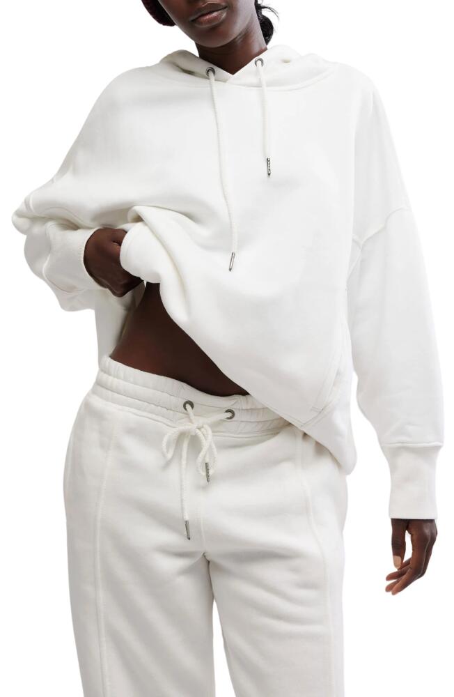 Free People Sprint to the Finish Oversize Cotton Blend Hoodie in Ivory White/Sour Cherry Cover