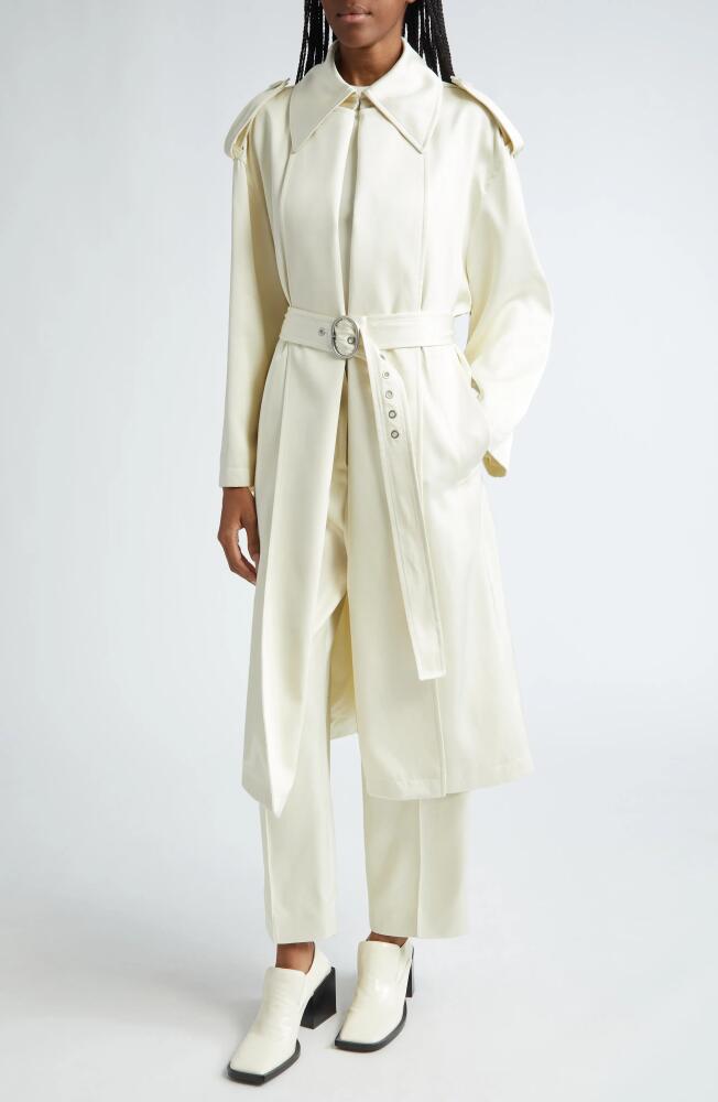 Jil Sander Oversize Belted Trench Coat in Natural Cover