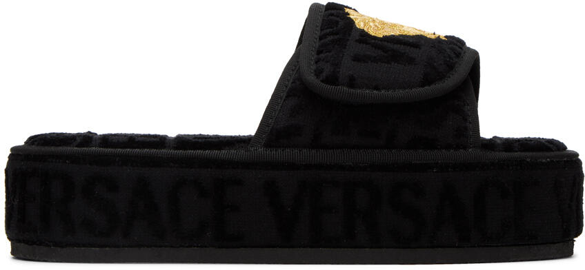 Versace Underwear Black Medusa Slippers Cover