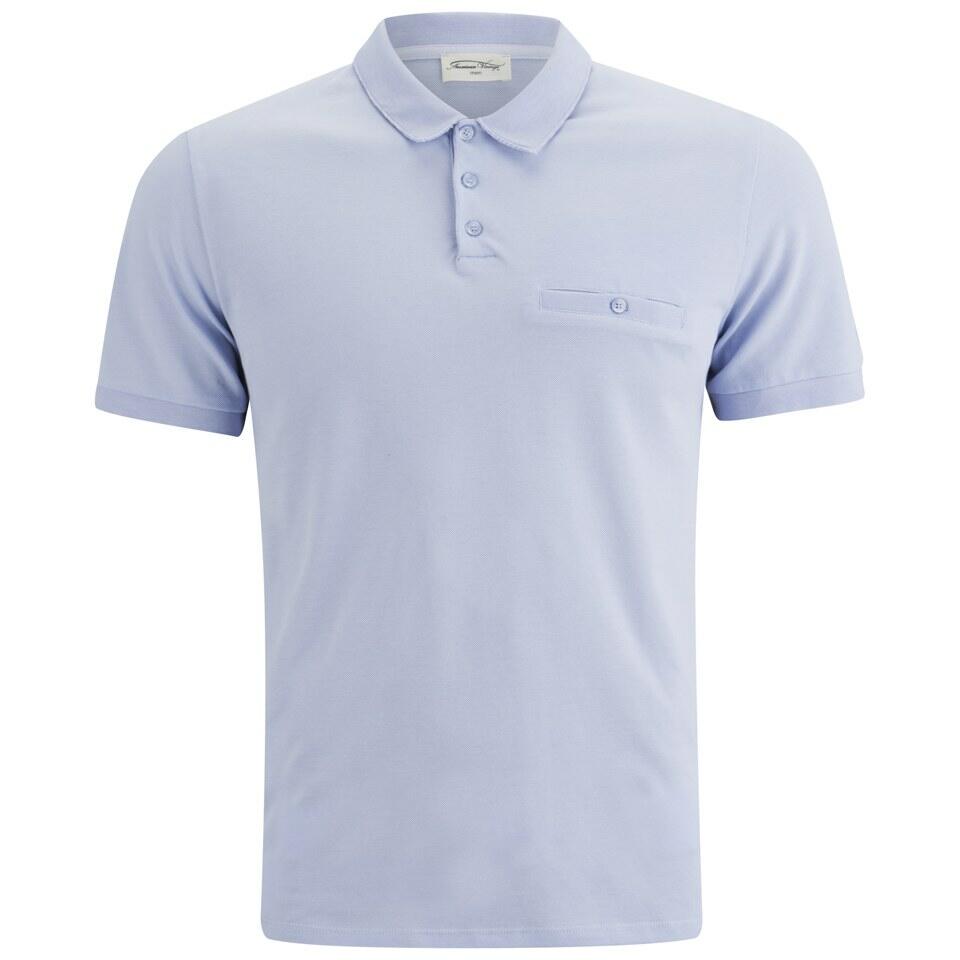 American Vintage Men's Pocket Detail Polo Shirt - Sky - Blue Cover