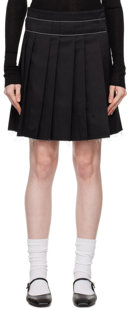 OPEN YY Black Pleated Wrap Miniskirt Cover