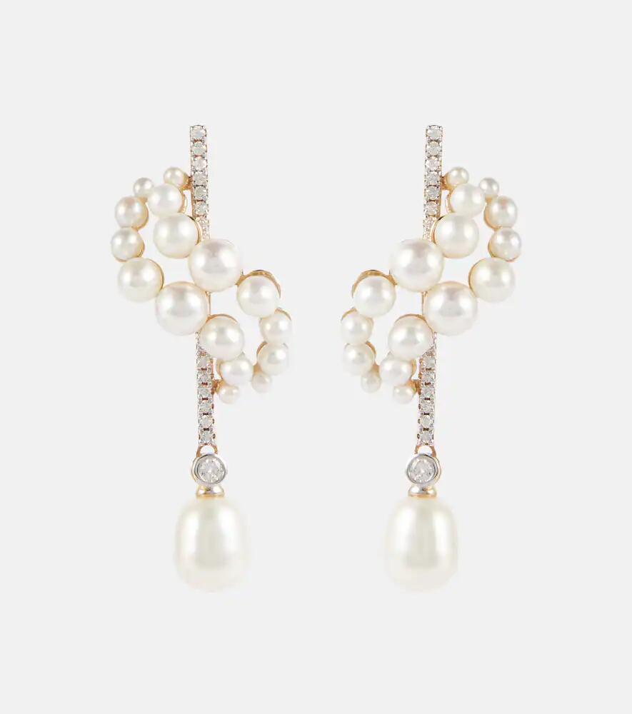 Mateo 14kt gold earrings with diamonds and pearls Cover