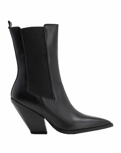 8 By Yoox Leather Western Chelsea Ankle Boots Woman Ankle boots Black Calfskin Cover