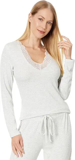 P.J. Salvage Lacey Basics Long Sleeve Top (Cloud) Women's Pajama Cover