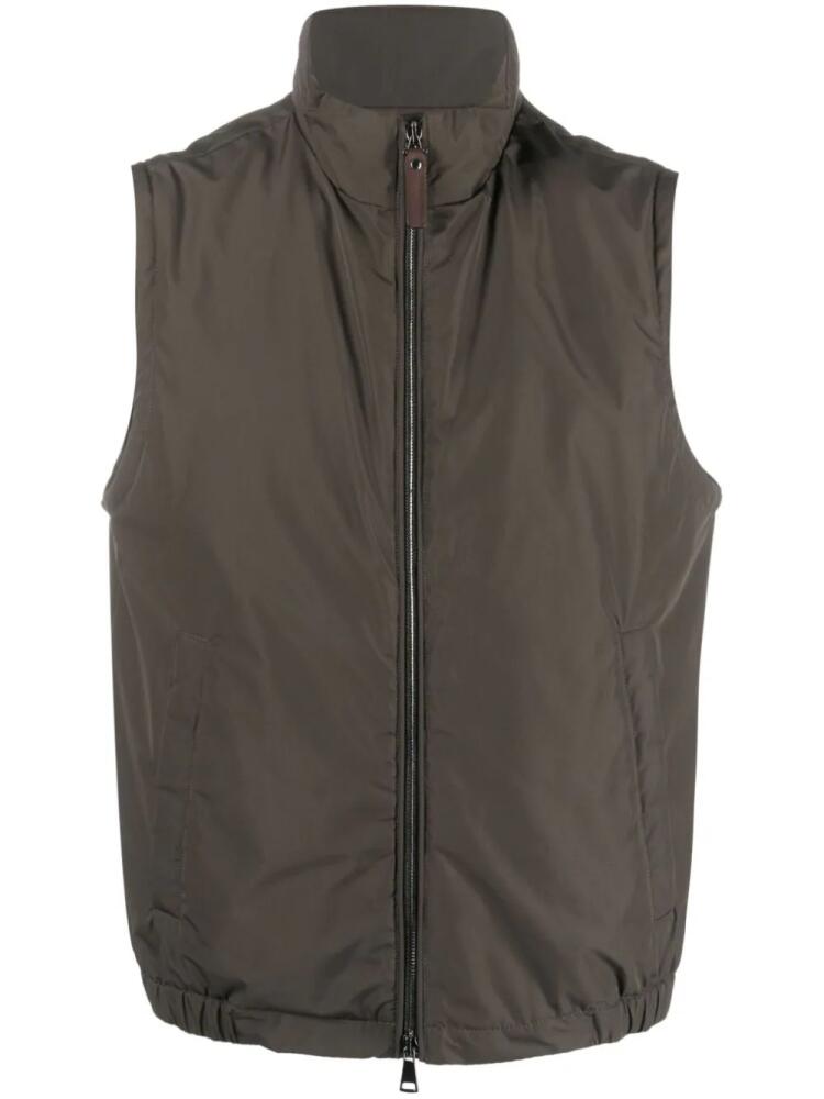 Canali padded zip-up gilet - Green Cover