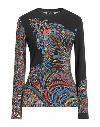 Etro Woman T-shirt Black Viscose, Elastane Cover