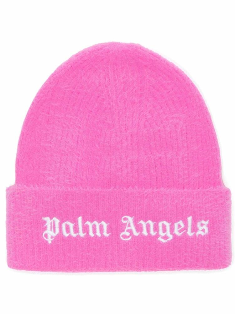 Palm Angels logo-embroidered wool beanie - Pink Cover