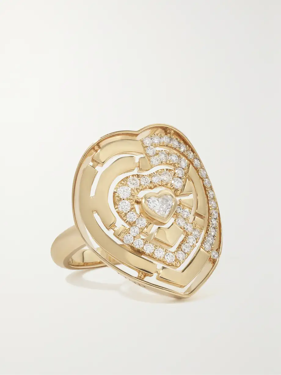 Robinson Pelham - Labyrinth Heart 18-karat Gold Diamond Ring - 7 Cover