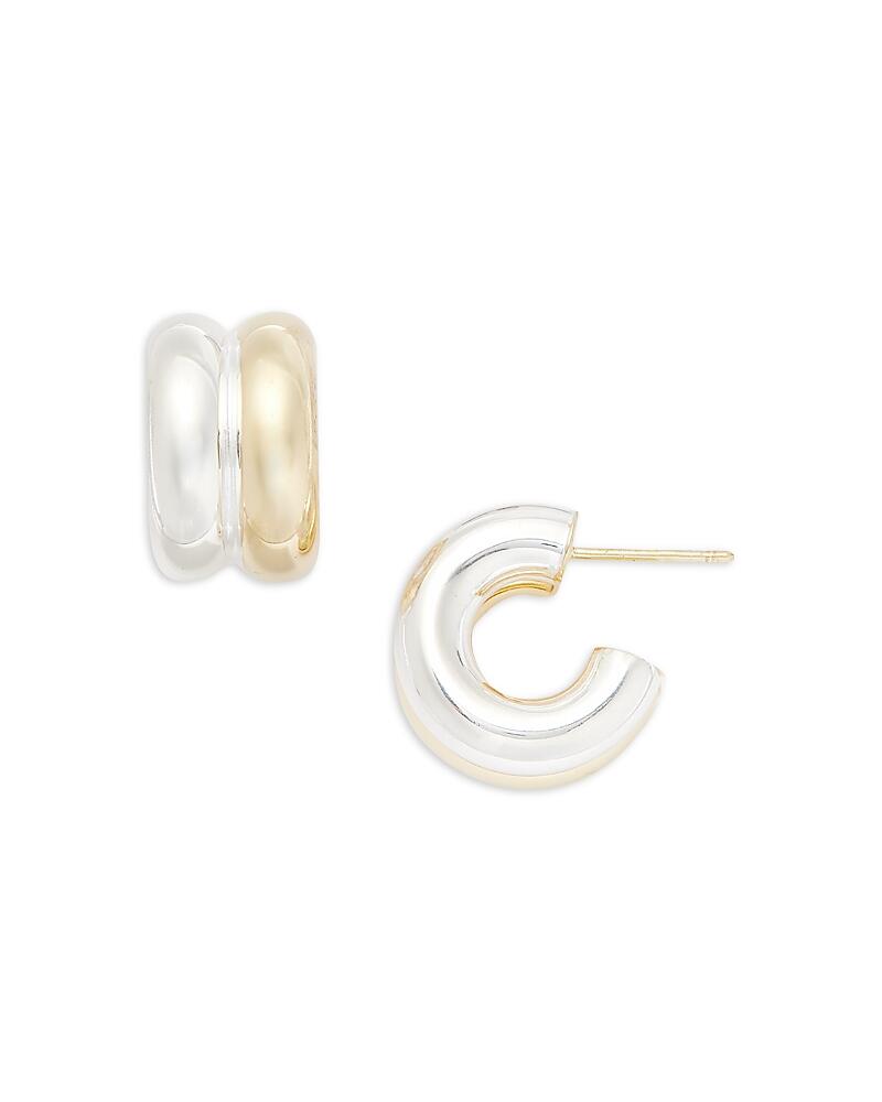 Jennifer Zeuner Rosie Double Row Hoop Earrings in Sterling Silver & 18K Gold Plated Sterling Silver Cover