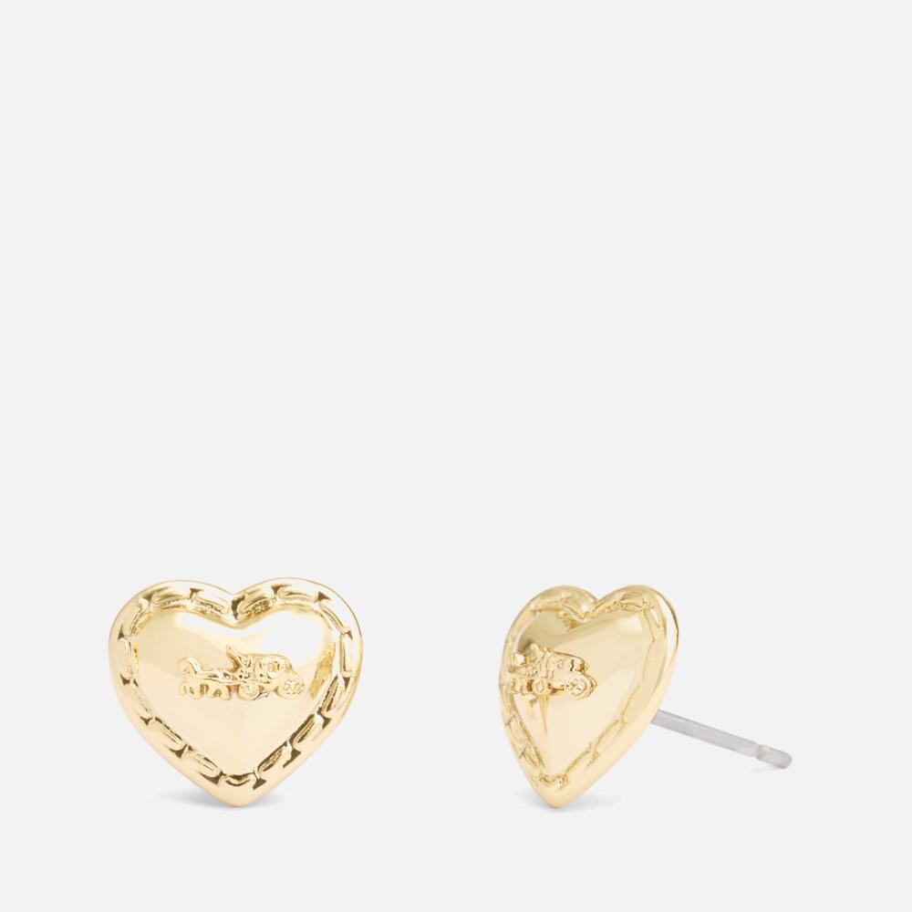 Coach H&C Heart Stud Gold-Toned Earrings Cover