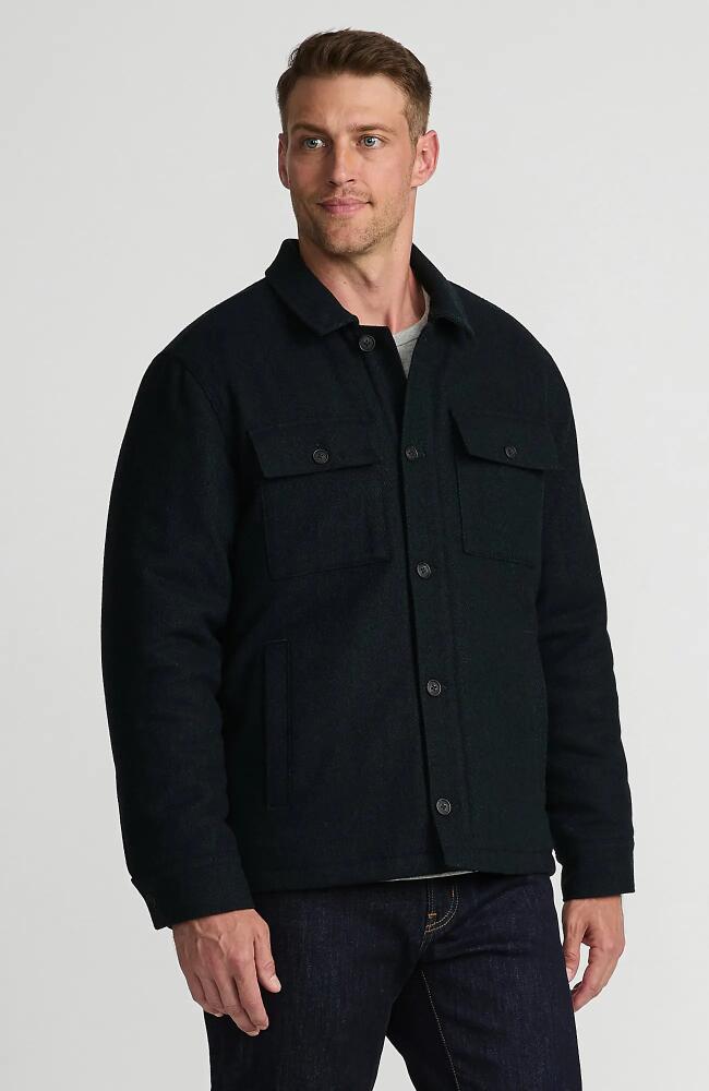 Lands' End Wool Blend Shirt Jacket in Lush Forest Herringbone Cover