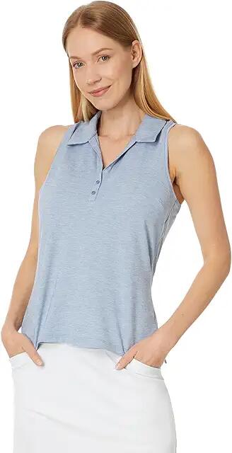 TravisMathew Featherweight Active Sleeveless Polo (Heather Moonlight Blue) Women's Clothing Cover