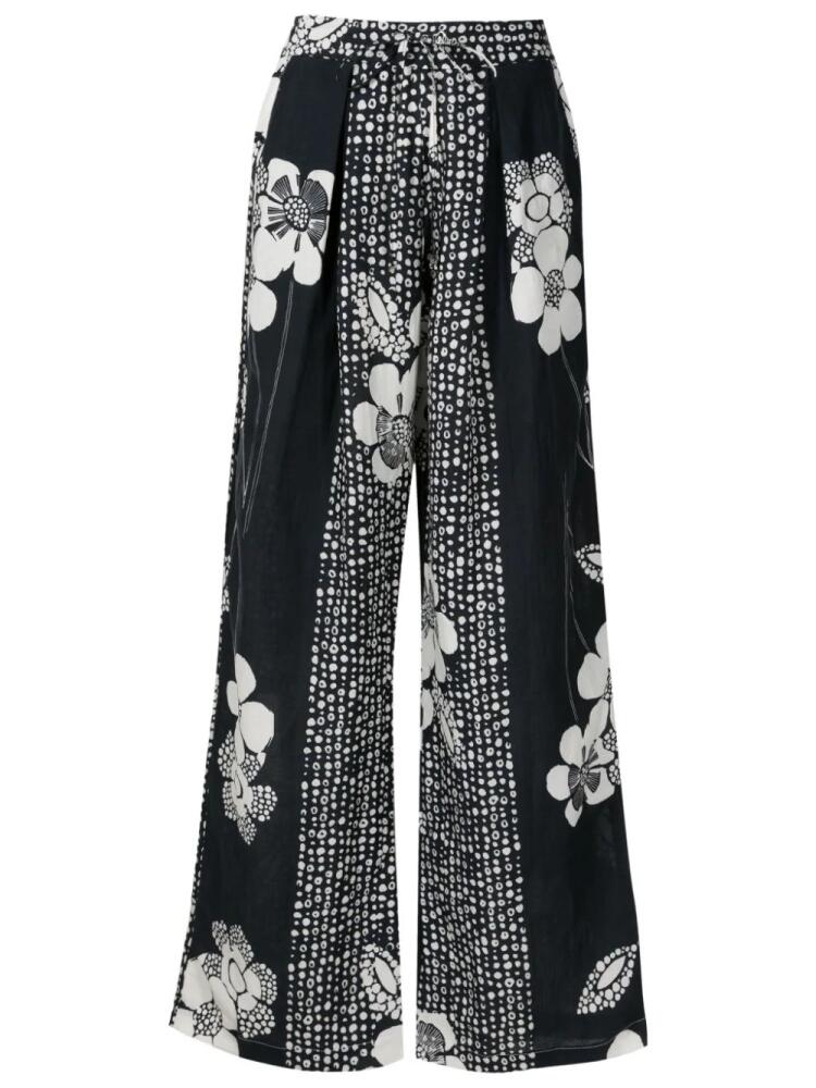 Amir Slama floral-print straight-leg trousers - Black Cover