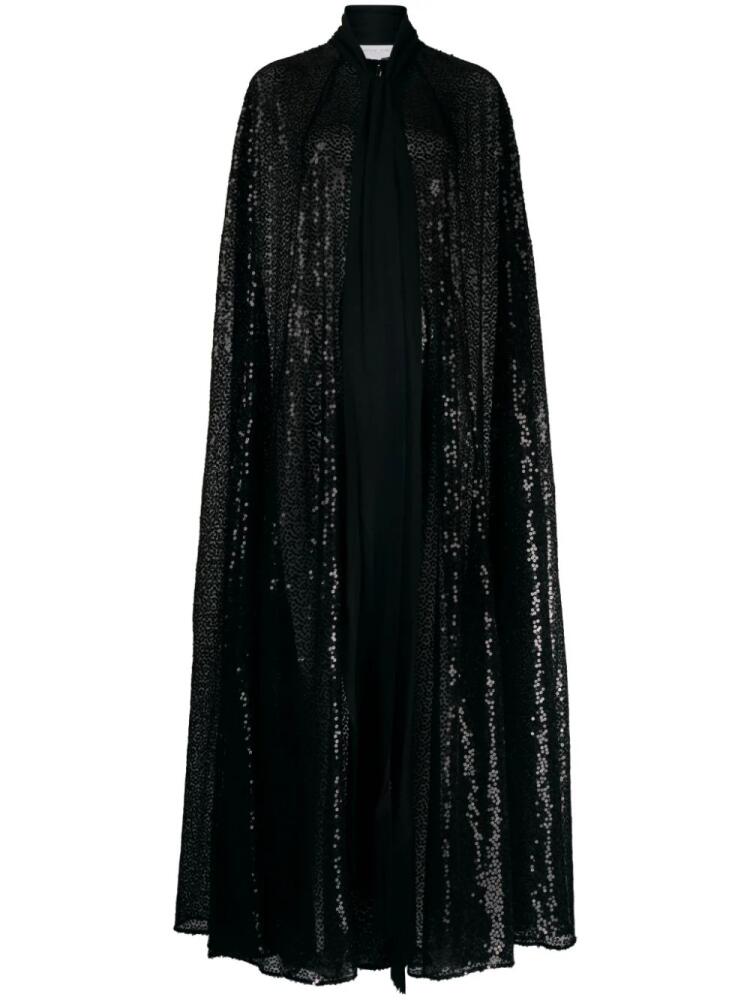 Michael Kors Collection sequinned chiffon cape coat - Black Cover