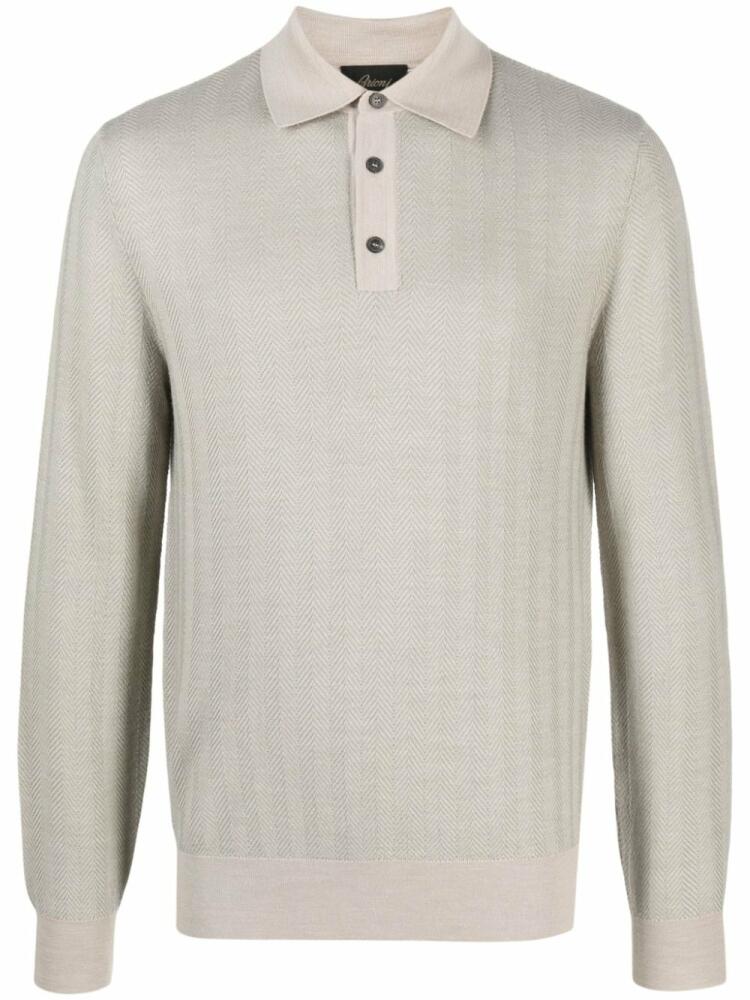 Brioni long-sleeve wool polo shirt - Neutrals Cover