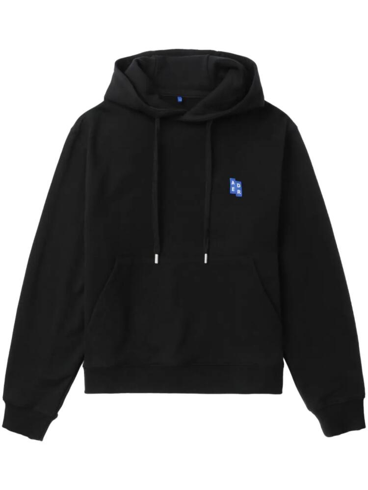 Ader Error logo-appliqué hoodie - Black Cover