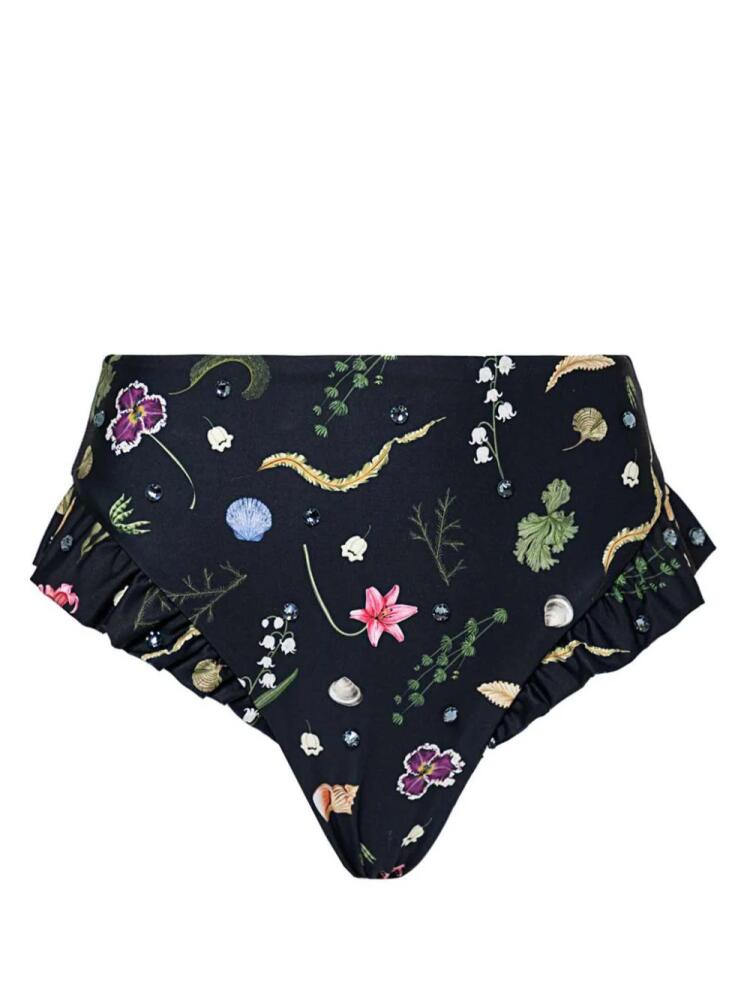 Agua By Agua Bendita Jengibre Tesoro floral-print bikini bottoms - Black Cover