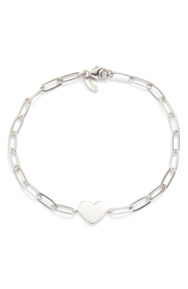 Anzie Amour Engravable Heart Pendant Bracelet in White Silver Cover