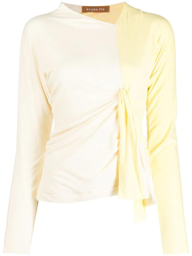 Rejina Pyo gathered-detail long-sleeve top - Yellow Cover