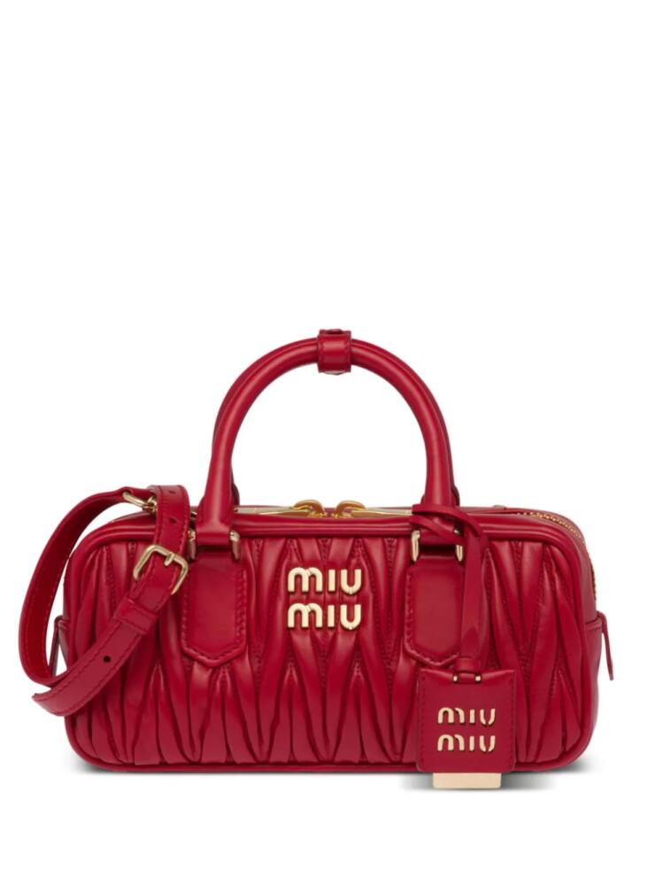 Miu Miu Arcadie matelassé nappa-leather bag - Red Cover