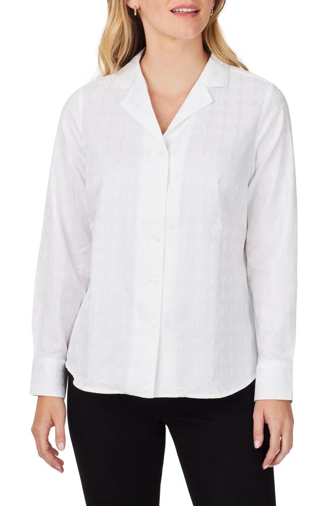 Foxcroft Monica Long Sleeve Button-Up Blouse in White Cover