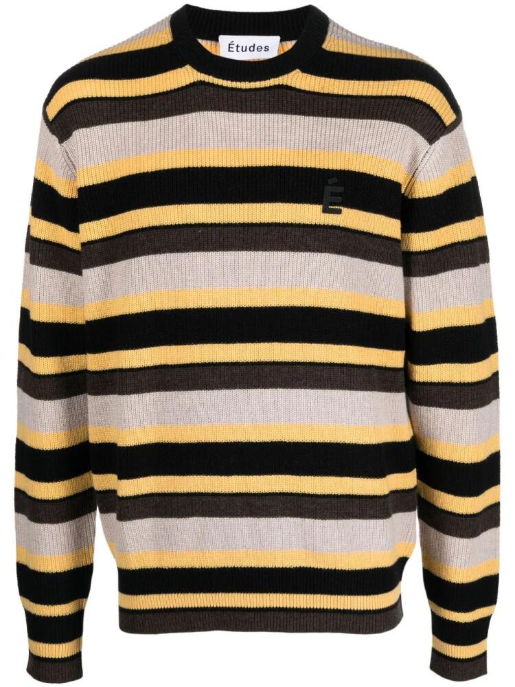 Etudes Boris striped knitted jumper - Neutrals Cover