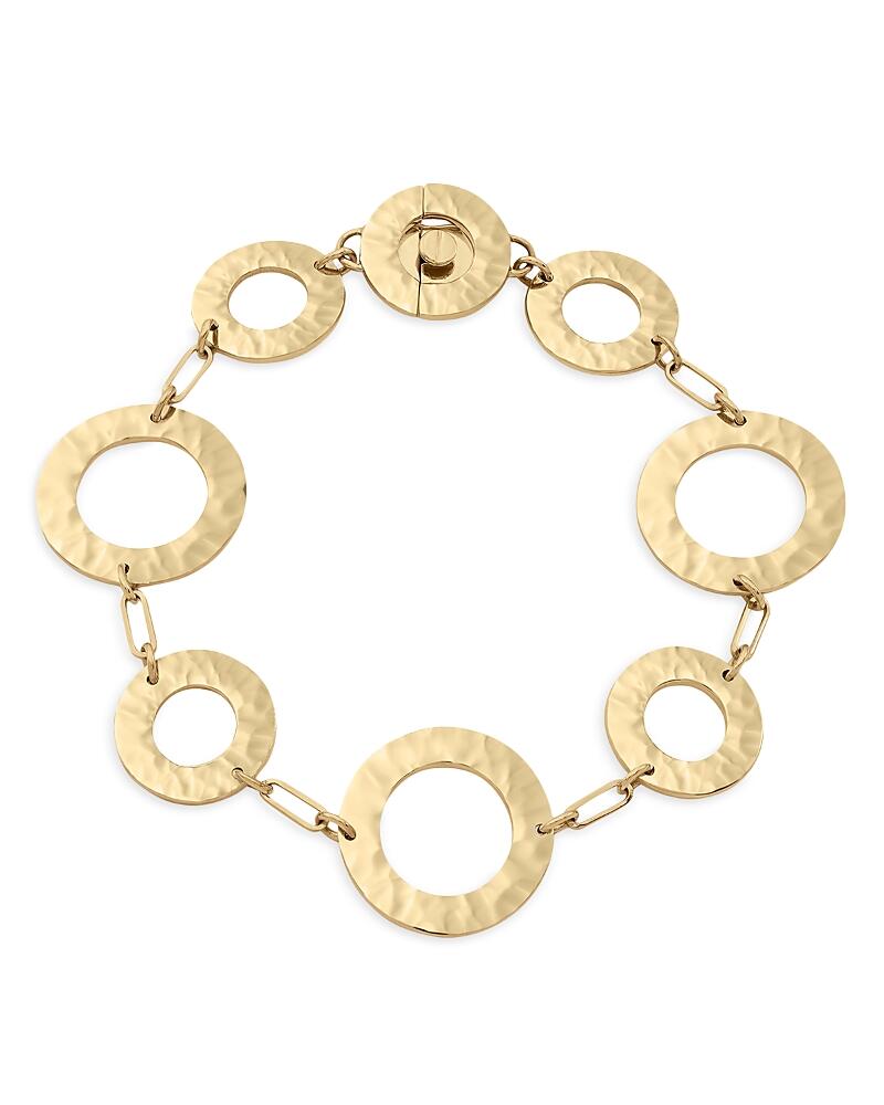 L. Klein 18K Yellow Gold Como Hammered Circle Link Bracelet Cover