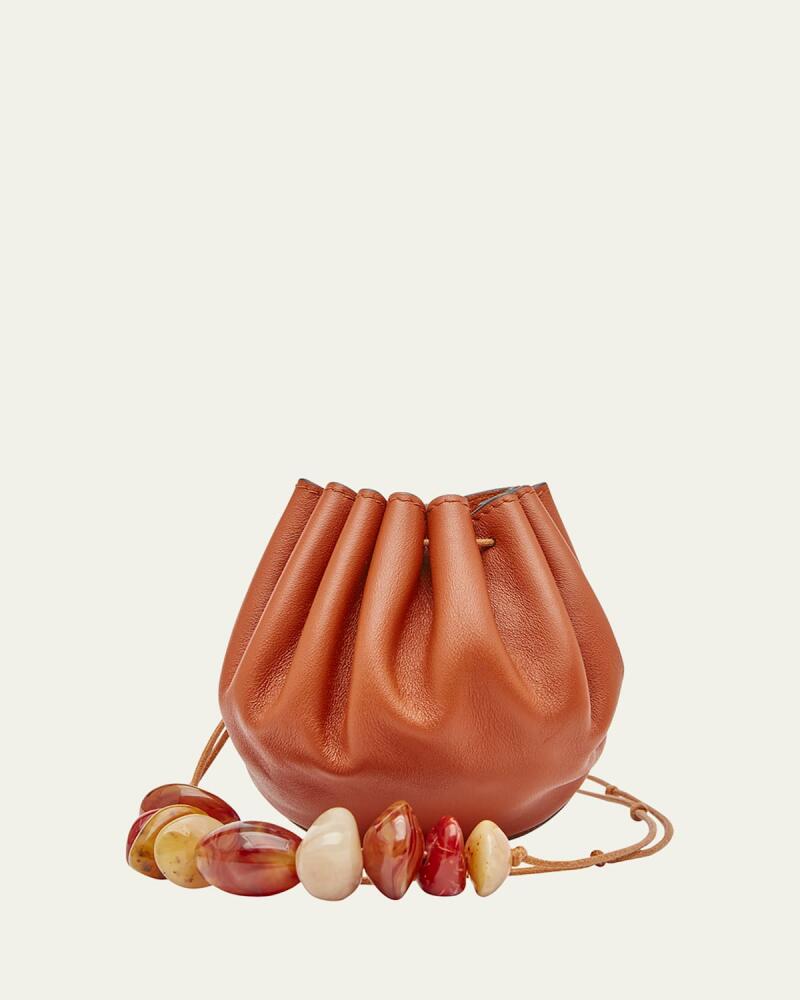 Ulla Johnson Paloma Ruched Pouchette Beaded Bucket Bag Cover