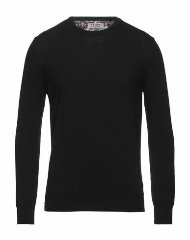 Tsd12 Man Sweater Black Merino Wool, Viscose, Polyamide, Cashmere Cover