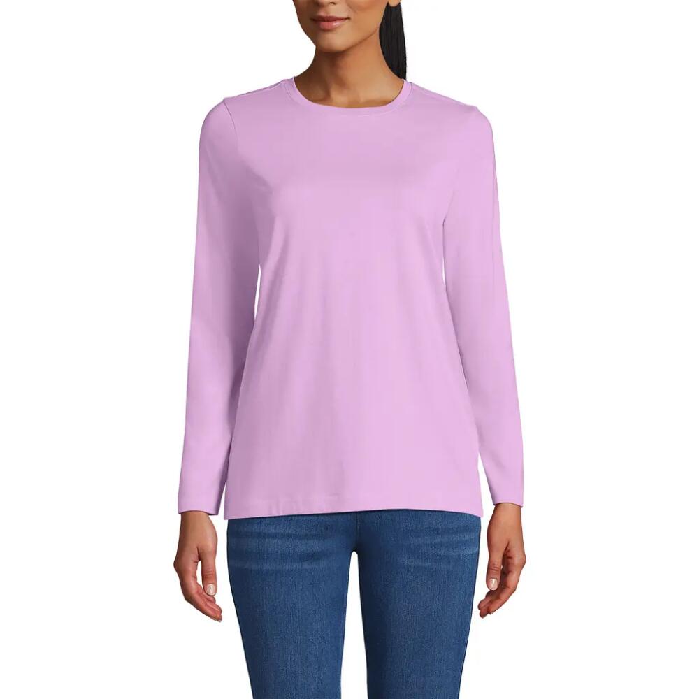 Lands' End Relaxed Supima Cotton Long Sleeve Crew Neck T-Shirt in Simply Pink Cover