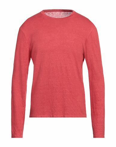 Majestic Filatures Man Sweater Tomato red Linen, Elastane Cover