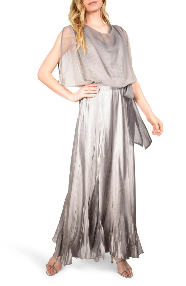 Komarov Cowl Neck Popover Gown in Oyster Smoke Ombre Cover