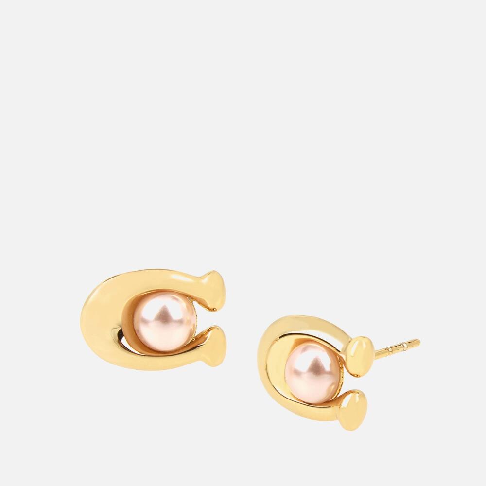 Coach C Gold-Tone Stud Earrings Cover