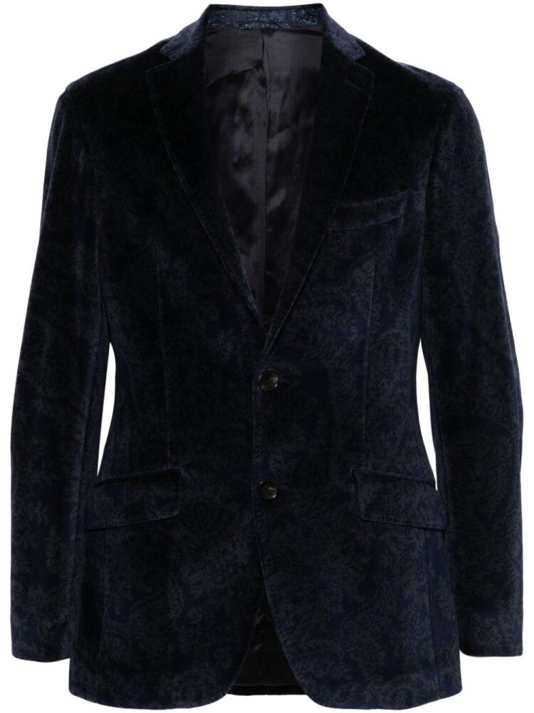 ETRO paisley-print velvet blazer - Blue Cover