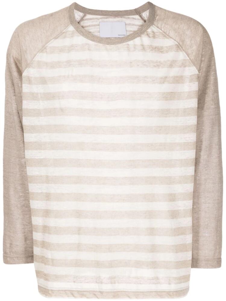 Private Stock striped linen jumper - Brown Cover