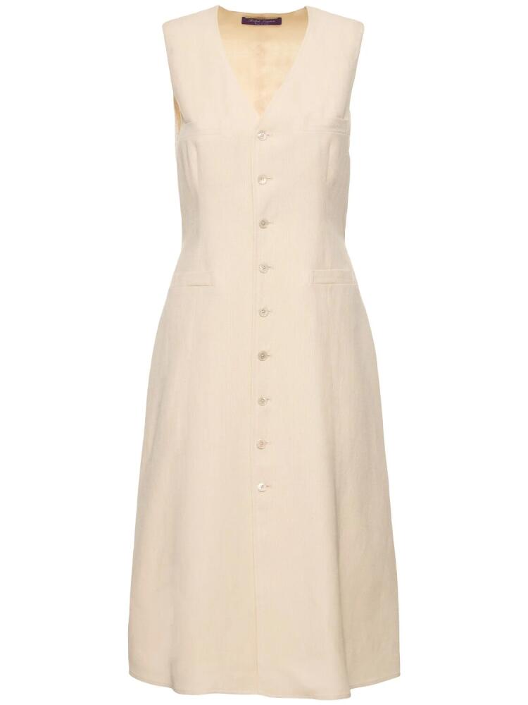 RALPH LAUREN COLLECTION Sleeveless Linen & Silk Dress Cover