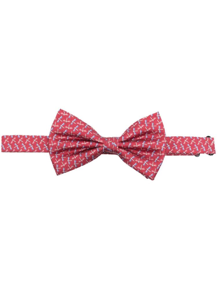 Lady Anne dragon-fly silk bow tie - Red Cover