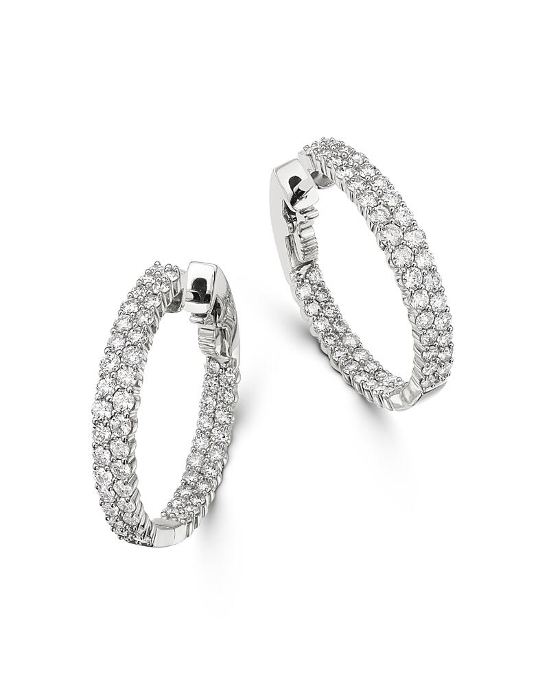 Bloomingdale's Fine Collection Diamond Double Row Inside Out Hoop Earrings in 14K White Gold, 2.50 ct. t. w. - Exclusive Cover